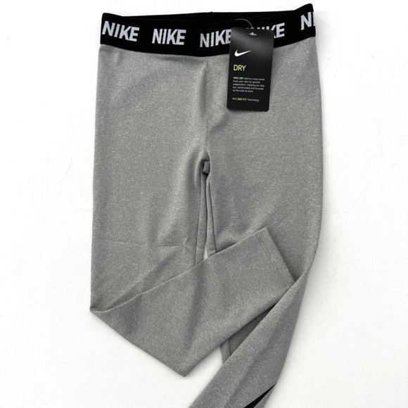Nike Dri-FIT 36B293-042 Girls Leggings Grey  Heather - Picture 2 of 5